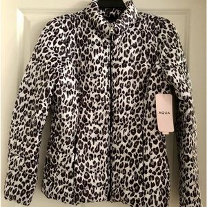 AQUA Animal Print Jacket Size XS New with Tags - Perfect for travel with bag!